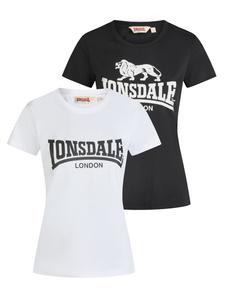 LONSDALE Футболка 'Nash' в черном и белом цветах