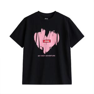 Футболка для школьников с круглым вырезом Moderate Jeep, черный