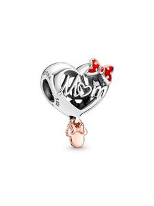 Шарм Pandora Disney Minnie Mouse Mom Heart Charm, стерлинговое серебро/розовое золото