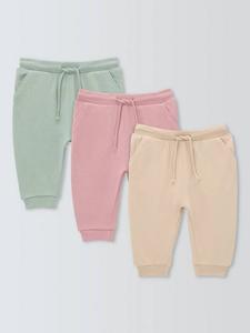 Детские хлопковые джоггеры John Lewis, Pack of 3, Pink