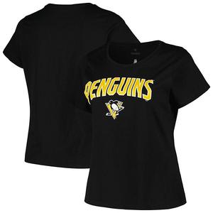 Женская черная футболка Pittsburgh Penguins plus size с логотипом Profile
