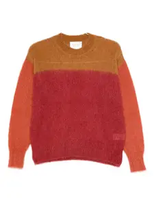 Свитер из шеряного микса с цветными блоками Marant Étoile, красный