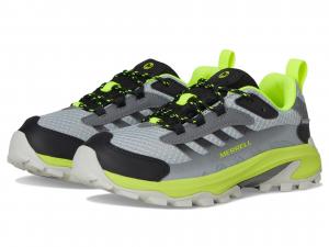 Кроссовки Merrell Kids Moab Speed 2 Low Waterproof, цвет Grey/Black/Citron