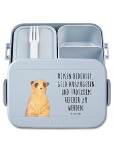 Mr. & Mrs. Panda MEPAL Bentobox Мотив Meerkat с надписью синего пастельного цвета