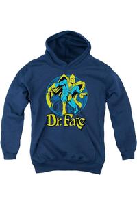 DC Comics Детская толстовка с капюшоном "Доктор Фэйт" и символом Анкх Gildan, темно-синий