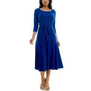 Женское платье миди Nina Leonard Sylvia с поясом, цвет Deep Sea