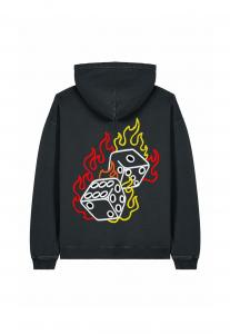 Толстовка DICES BACK VINTAGE PRINT UNISEX HEAVYWEIGHT con cappuccio Mira Paris, цвет Black Denim