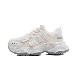 Кроссовки женские толстые низкие Warrior, бежевый/розовый