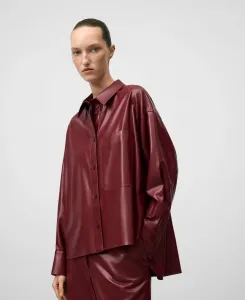 Женская рубашка с длинными рукавами из искусственной кожи Adolfo Dominguez, винный
