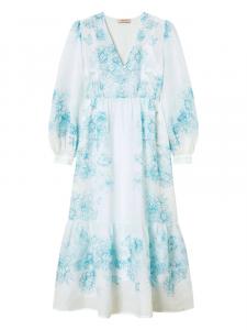 Платье с цветочным принтом TWINSET, белый