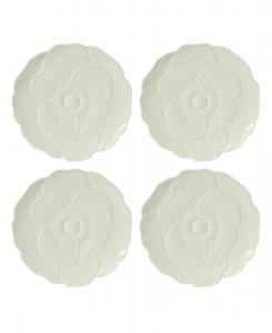 Набор из 4 декоративных тарелок с цветочным рисунком «Луг бабочек» Lenox, зеленый