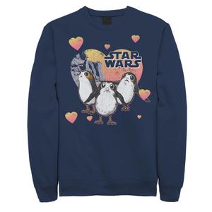 Мужской свитшот ко Дню святого Валентина с изображением звездных войн и сердечками Porg Hearts Group Shot Star Wars