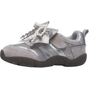 Нескользящие дышащие низкие детские кроссовки для повседневной носки TATA, серебряный