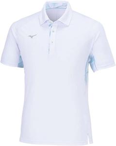 Мужская поло-рубашка Mizuno 32MAB581 Dry Aeroflow, модель Athlete-Linked, быстросохнущая, дышащая, белый
