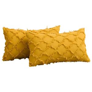 2 шт. декоративные чехлы для подушек, хлопковая сетка, тафтинговый поясничный декоративный чехол для подушки, чехлы для подушки сиденья дивана, желтый 45*45 см ele eleoption