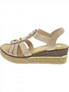 Rieker Розовые сандалии на танкетке