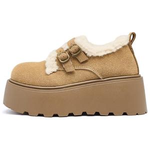 Женские зимние ботинки AGSDON короткие на платформе, бежевый