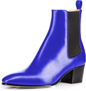 Женские ботильоны FSJ Chelsea с закрытым носком, массивным низким каблуком и водонепроницаемой подошвой, размеры 4-15 США, Royal Blue