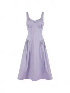 Платье миди со сборками Elisabetta Franchi, фиолетовый