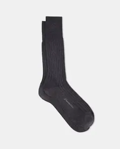 Короткие широкие носки в рубчик Emidio Tucci, темно-серый