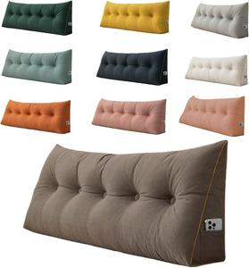 Generic Клиновидная подушка для изголовья с поддержкой поясницы, наполнитель из жемчужного хлопка Coffee