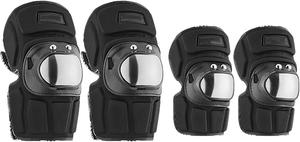 Комплект из 4 наколенников из нержавеющей стали для мотоцикла, защитная экипировка для гонок, защитная экипировка для взрослых WHYUNM26, Black