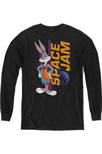 Футболка с длинным рукавом Space Jam 2 и Багз Банни для молодежи Gildan, черный