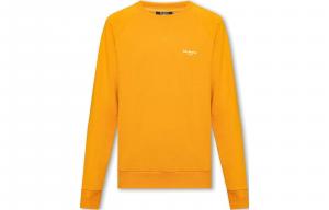 Логотип принт Органический хлопок Свитшот BALMAIN, Saffron