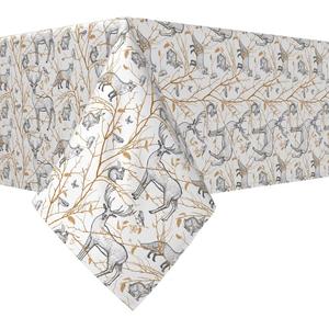 Квадратная скатерть, 100 % хлопок, 52x52 дюйма, Woodland Wildlife.