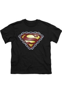 Футболка с принтом "Супермен в цепях" для детей Gildan, черный