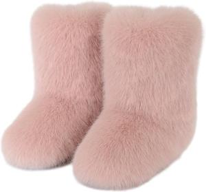 Женские зимние ботинки ZQW с термо-подкладкой из искусственного меха, толстая подошва, ботинки до середины голени для улицы, стиль Y2K, Skin Powder