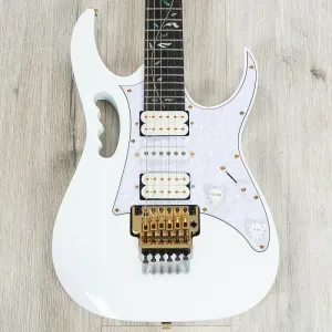 Гитара Ibanez Premium Steve Vai Signature JEM7VP, накладка грифa из эбенового дерева, белая