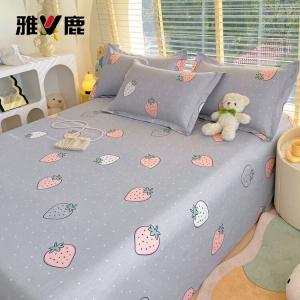 Yalu Простыня 160х230 см из хлопка, цвет Strawberry Ice Cream Gray, мягкая и гладкая