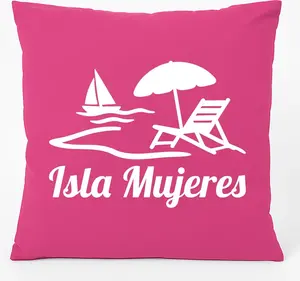 Подушка для дивана Huuraa с мотивом острова Исла-Мухерес, подарок в Мексике, 40x40 см, с наполнителем цвета фуксии, хлопковый сувенир с острова Исла-Мухерес Hellweg Druckerei