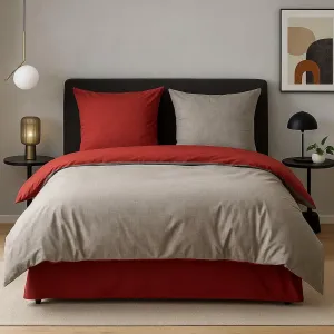 Двустороннее постельное белье Dream Sleep Mako-Satin, текстура 240x220 см + 2 x 40x80 см, красное Traumschlaf