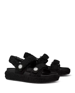 Женские сандалии Kira с декоративной отделкой Tory Burch, черный