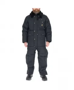 Мужские утепленные комбинезоны Iron-Tuff с капюшоном – прочная экипировка для экстремальных холодов RefrigiWear, синий
