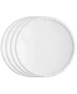 Меламиновые тарелки Zen Bamboo 11 дюймов, набор из 4 штук Q Squared, white