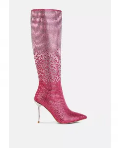 Orymple блестящие сапоги из телячьей кожи с отделкой стразами London Rag, розовый