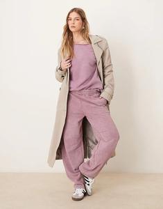 Джоггеры с бочкообразными штанинами в выстиранном фиолетовом цвете ASOS DESIGN