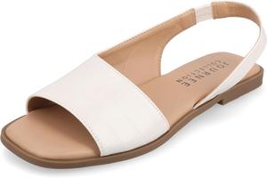 Женские сандалии на плоской подошве с ремешком сзади Journee Collection Brinsley, белый