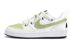Nike Детские низкие скейтбордистские кроссовки Court Borough из синтетической кожи, зеленые, для подростков
