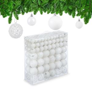 Набор рождественских шаров Relaxdays, 6x7x6 см, белый