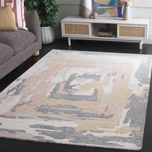 Ковер SAFAVIEH, 183 x 275 см, коллекции Ebony - Grey & Ivory, ручной работы из шерсти, идеально для гостиной, столовой, спальни (EBN924F)