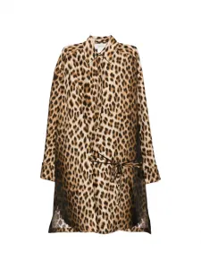 Мини-платье с кружевом и леопардовым принтом Sportmax, коричневый