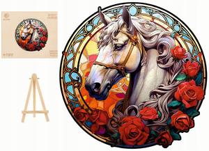 Большой Деревянный Пазл Лошадь 260 Штук Лошадь И Розы В Деревянной Коробке Pasjo24