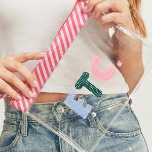 Блестящий прозрачный клатч на запястье FASHNZFAB, розовый