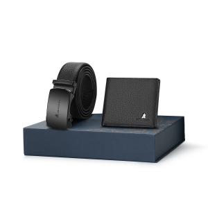 Кожаный кошелек из натуральной кожи теленка MEXICAN, черный [Синяя коробка]