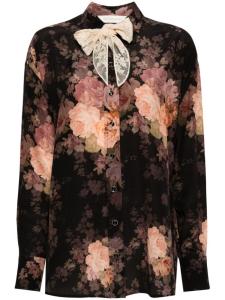 ZIMMERMANN рубашка с кружевным шарфом, черный