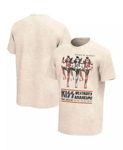 Мужская светло-коричневая футболка KISS KISS Destroys Anaheim стираная футболка с рисунком Philcos, бежевый
